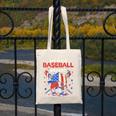 Eat Sleep Baseball Repeat Ice Cream Drip Crossed Bats Canvas Tote Bag