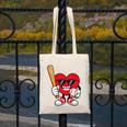 Heart Playing Baseball Valentines Day Canvas Tote Bag Heart Playing Baseball Valentines Day Canvas Tote Bag