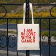 I Am In Love With A Gamer Cute Valentines Day Gamer Couple Raglan Baseball Tee Canvas Tote Bag