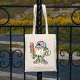 Melted Ice-Cream Baseball Mascot Pastel Pop Canvas Tote Bag