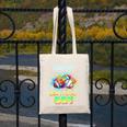 Nanny Of The Birthday Boy Baseball Football Colorful Canvas Tote Bag