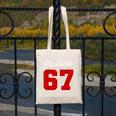 Number 67 Numbered Six Seven Baseball Jersey Style Team 67 Canvas Tote Bag