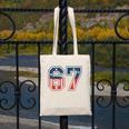 Number 67 USA Raglan Baseball Tee Canvas Tote Bag