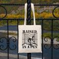 Raised In a Pen Baseball Pitcher Saying Bullpen Canvas Tote Bag