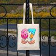 Six Seven 6-7 Baseball Ice Cream Drip 67 Meme Hands Canvas Tote Bag
