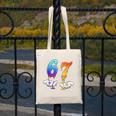 Six Seven Ice Cream Drip Cool Meme 67 Number Baseball Canvas Tote Bag Six Seven Ice Cream Drip Cool Meme 67 Number Baseball Canvas Tote Bag