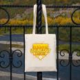 Strike Out Childhood Cancer Boys Baseball Drip Gold Ribbon Canvas Tote Bag