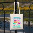 I Survived 100 Days Of School Baseball Drip Canvas Tote Bag