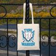 Type 1 Warrior Diabetes Awareness Baseball Enthusiasts Canvas Tote Bag