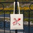 Valentine Baseball Player Drip Canvas Tote Bag