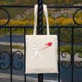 Valentines Day Baseball Batter Silhouette Heart Canvas Tote Bag