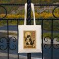Vintage Japanese Ukiyo-e Baseball Cat Batting Canvas Tote Bag Vintage Japanese Ukiyo-e Baseball Cat Batting Canvas Tote Bag