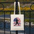 Women's Batter Patriotic American Flag Baseball Silks Canvas Tote Bag