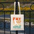 Women's Eat Sleep Baseball Repeat Vintage Player Sport Lover Retro Canvas Tote Bag