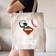 Ball Aunt Heart Football Baseball Hockey Game Day Canvas Tote Bag