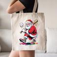 Baseball Christmas Santa Claus Batter Baseball Drip Canvas Tote Bag Baseball Christmas Santa Claus Batter Baseball Drip Canvas Tote Bag
