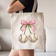 Baseball Girls Women Coquette Pink Bow Baseball Canvas Tote Bag Baseball Girls Women Coquette Pink Bow Baseball Canvas Tote Bag
