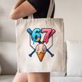 Baseball Ice Cream Drip 67 Six Seven Gen Alpha Slang Meme Canvas Tote Bag