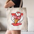 Baseball Ice Cream Drip Baseball Strawberry For Youth Red Canvas Tote Bag Baseball Ice Cream Drip Baseball Strawberry For Youth Red Canvas Tote Bag