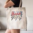 Baseball Mama Lightning Bolt Checkered Varsity Mother's Day Canvas Tote Bag