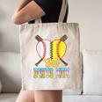 Bonus Mom Of Both Half Baseball Softball Ice Cream Drip Canvas Tote Bag