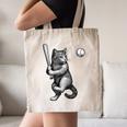 Cute Kitten Playing Baseball Hitter Bat Cool Baseball Cat Canvas Tote Bag