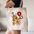 Dabbing Cool Cat Baseball 5th Birthday Canvas Tote Bag