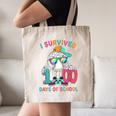 HUGvyn I Survived 100 Days Of School Baseball 6 7 Ice Cream Canvas Tote Bag