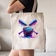 Neon Dripping Baseball And Bats Colorful Sports Art Canvas Tote Bag Neon Dripping Baseball And Bats Colorful Sports Art Canvas Tote Bag