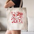Six Seven Baseball Lover Sports Red Heart Bow Valentine Girl Canvas Tote Bag