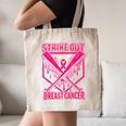 Strike Out Breast Cancer Baseball Ice Cream Drip Canvas Tote Bag