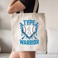 Type 1 Warrior Diabetes Awareness Baseball Enthusiasts Canvas Tote Bag