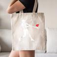 Valentines US Baseball Player Silhouette Heart Canvas Tote Bag