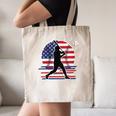 Women's Batter Patriotic American Flag Baseball Silks Canvas Tote Bag