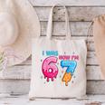 I Was 6 Now I'm 7 Meme Six Seven Baseball 7th Birthday Canvas Tote Bag I Was 6 Now I'm 7 Meme Six Seven Baseball 7th Birthday Canvas Tote Bag