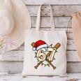 67 Baseball Xmas Lights Santa Hat Holiday Canvas Tote Bag