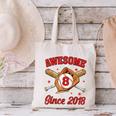 8 Year Old Boys Awesome Since 2018 Baseball Birthday Canvas Tote Bag