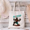 Backstop Catcher Baseball Graphic Canvas Tote Bag