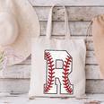 Baseball Alphabet Monogram Initial Letter R Canvas Tote Bag