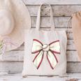 Baseball Coquette Bow Cute Baseball Game Canvas Tote Bag Baseball Coquette Bow Cute Baseball Game Canvas Tote Bag