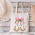 Baseball Girls Women Coquette Pink Bow Baseball Canvas Tote Bag Baseball Girls Women Coquette Pink Bow Baseball Canvas Tote Bag