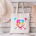 Baseball Ice Cream Drip 67 Meme Six Seven 67th Birthday Canvas Tote Bag