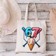 Baseball Ice Cream Drip 67 Six Seven Gen Alpha Slang Meme Canvas Tote Bag