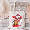 Baseball Ice Cream Drip Baseball Strawberry For Youth Red Canvas Tote Bag Baseball Ice Cream Drip Baseball Strawberry For Youth Red Canvas Tote Bag
