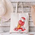 Baseball Ice Cream Drip Youth Strawberry Baseball Red Canvas Tote Bag Baseball Ice Cream Drip Youth Strawberry Baseball Red Canvas Tote Bag