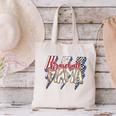 Baseball Mama Lightning Bolt Checkered Varsity Mother's Day Canvas Tote Bag