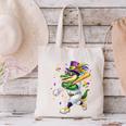 Baseball Player Mardi Gras Alligator Carnival Costume Beads Canvas Tote Bag