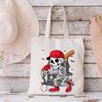 Baseball Skeleton Halloween Playing Canvas Tote Bag Baseball Skeleton Halloween Playing Canvas Tote Bag