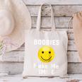 Boobies Make Me Smile Mardi Gras Raglan Baseball Tee Canvas Tote Bag
