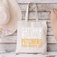 Catcher Because Pitchers Need Heroes Too Baseball Team Canvas Tote Bag